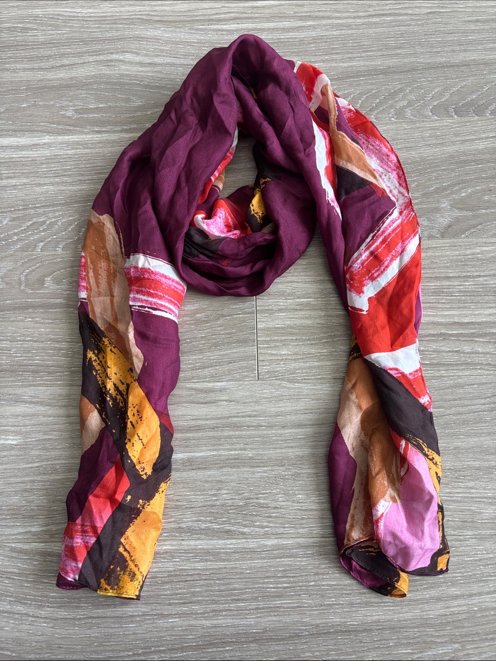 Silk Vince Camuto Scarf Plum Multi-Color Women's Scarf